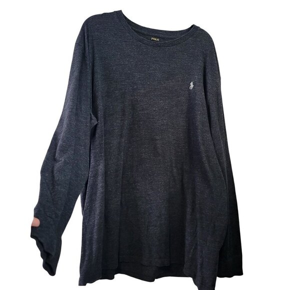 Polo Ralph Lauren Men's Long Sleeve Heather Gray 100% Cotton Shirt Size 2XLT - Picture 1 of 12